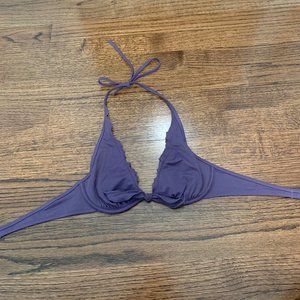 VS Purple Underwire Ruffle Tie Bikini Top